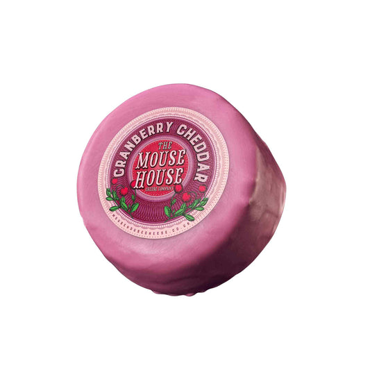 Cranberry Cheddar waxed truckle